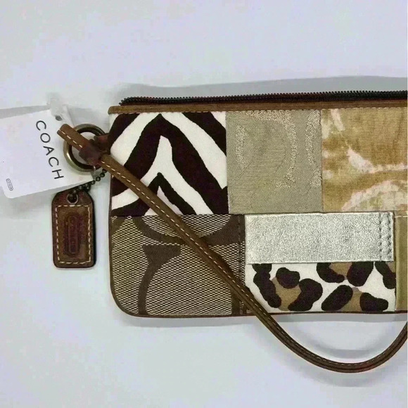 Coach NWT Patchwork Y2K Wristlet Color-block Wallet Bag Animal Print 2000s - Picture 2 of 8